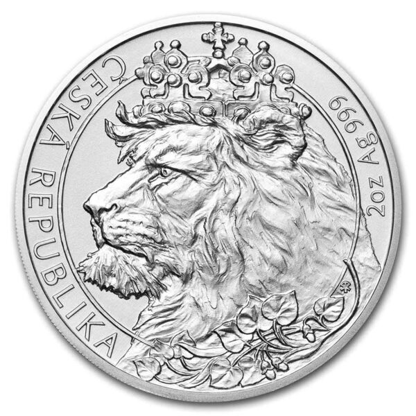 2021 Niue 2 Oz Silver Czech Lion Bu 228136 Obv